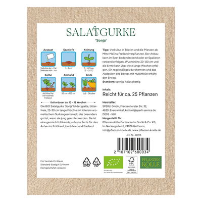Kölle Bio Gemüsesamen, Salatgurke 'Sonja' Kölle Bio Gemüsesamen, Salatgurke 'Sonja'