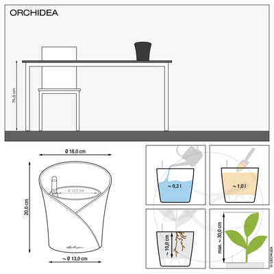 Lechuza 'Orchidea', weiß, ca. Ø 18 x H 20 cm