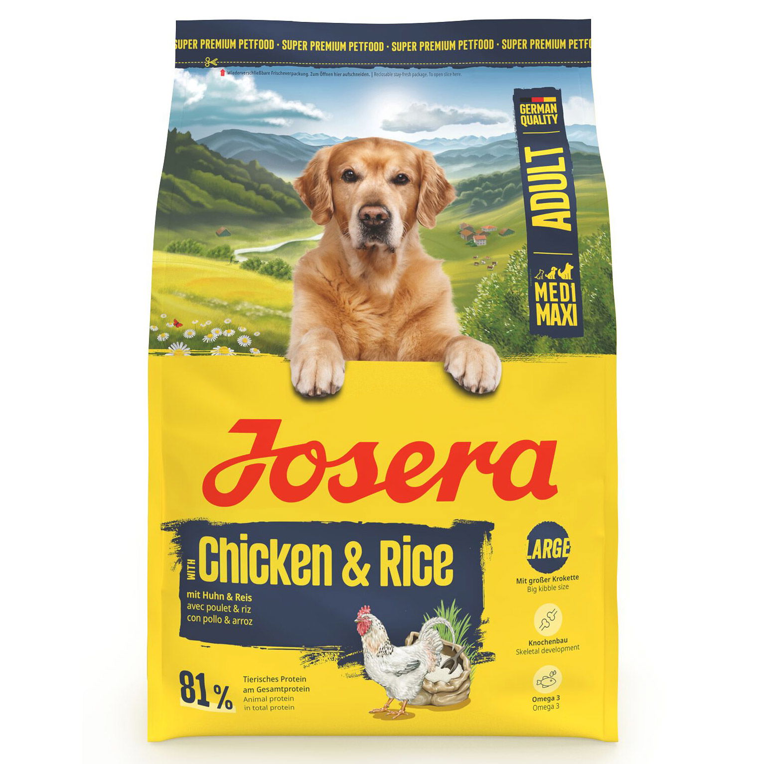Josera Hundefutter Adult mit Huhn & Reis,3kg