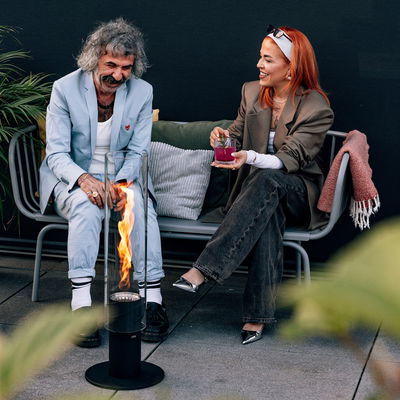 Tischfeuer SPIN 1500, schwarz, Höhe 67 cm Tischfeuer SPIN 1500, schwarz, Höhe 67 cm