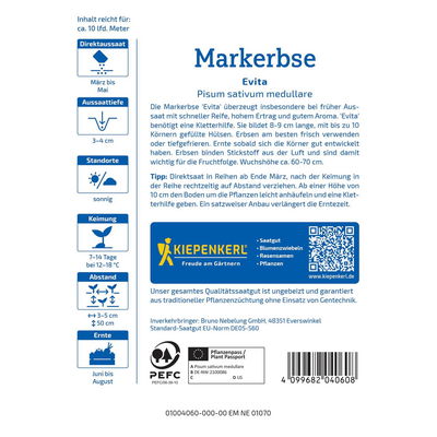 Saatgut, Markerbse 'Evita'
