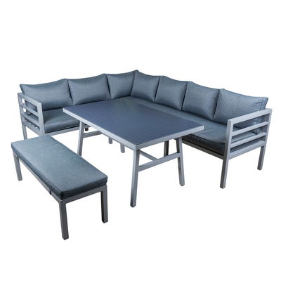 Alu-Eckgruppe Raleigh, grau, inkl. Sitzkissen Alu-Eckgruppe Raleigh, grau, inkl. Sitzkissen