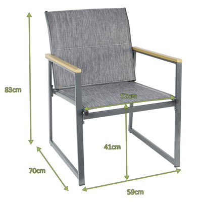 Bistroset 'Madrid', 3-tlg., grau