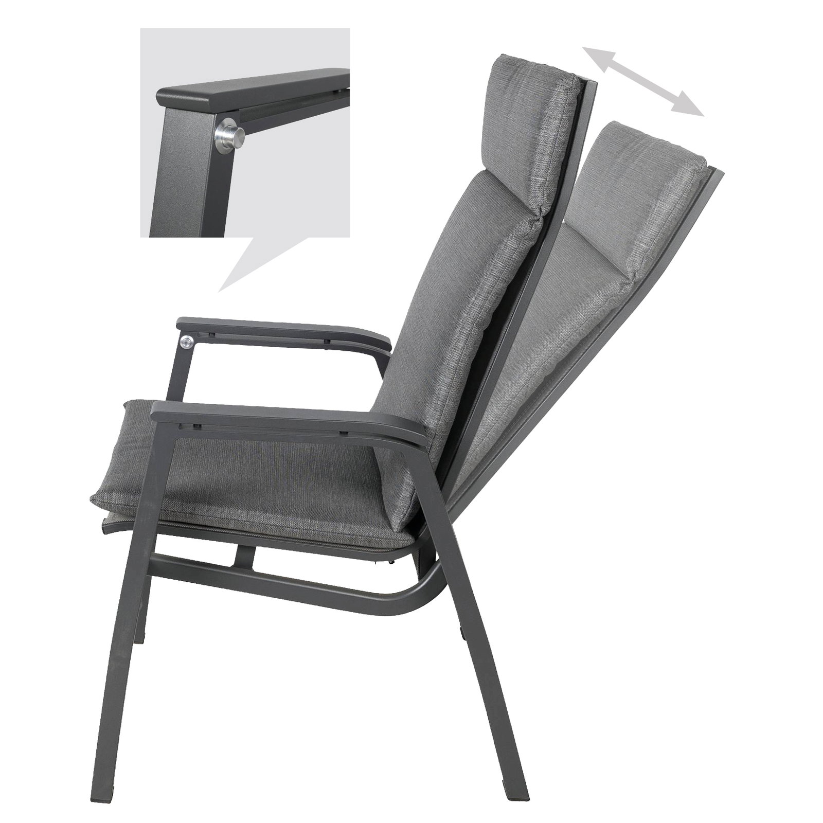 Alu-Hochlehnersessel Salina inkl. Auflage