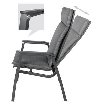 Alu-Hochlehnersessel Salina inkl. Auflage