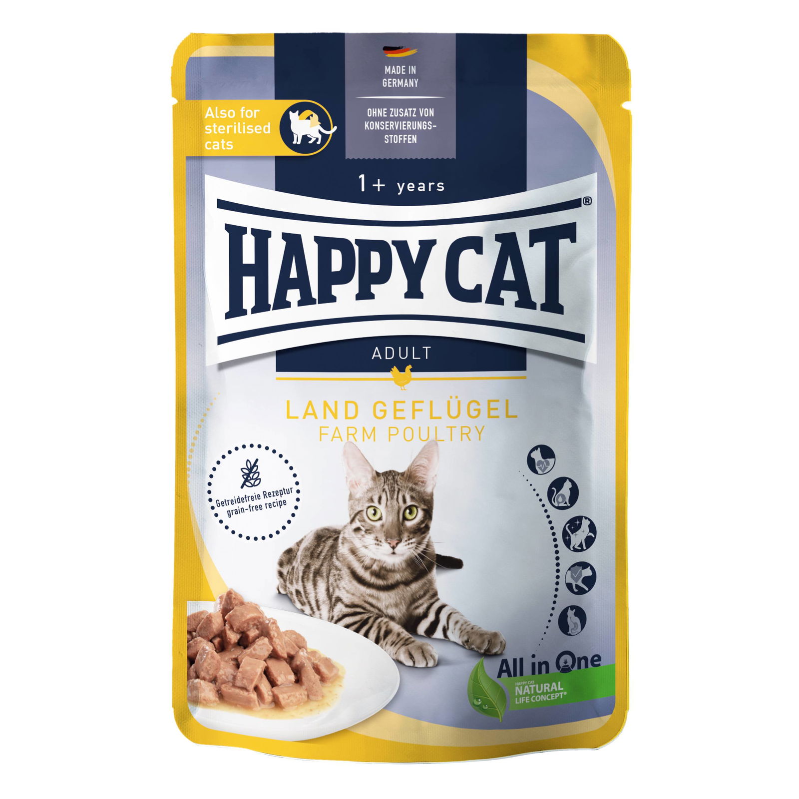 Nassfutter, Happy Cat PB Culinary, Geflügel in Soße, 85 g