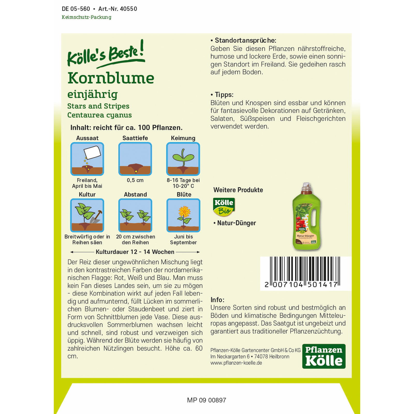 Kölle's Beste Blumensamen Flockenblume 