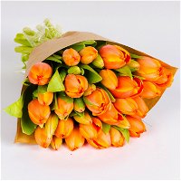 Blumenbund mit Tulpen 'Ad Rem', 30er-Bund, orange/gelb, inkl. gratis Grußkarte