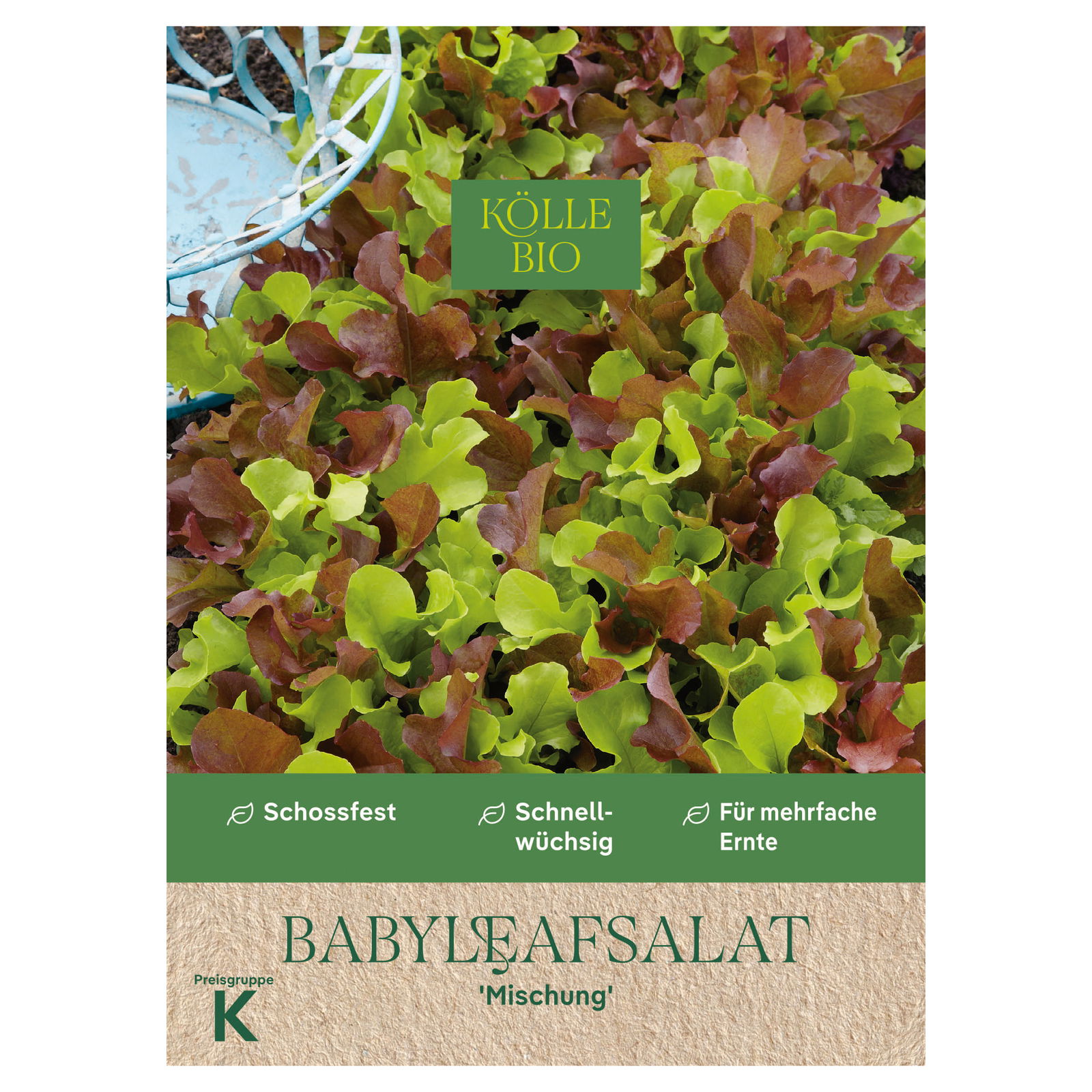 Kölle Bio Saatgut Babyleaf-Salat 'Mesclun', grün
