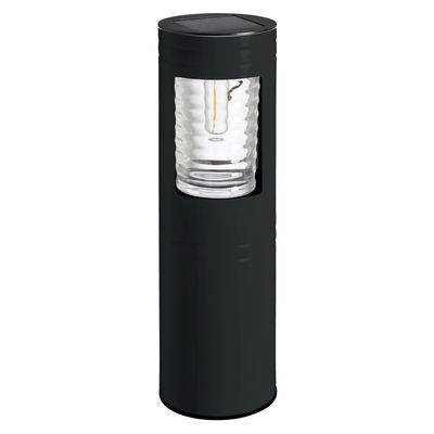 Solar-Poller „Vestal“ in Schwarz aus Metall/Glas mit 30 Lumen, Maße 46 x 10 cm