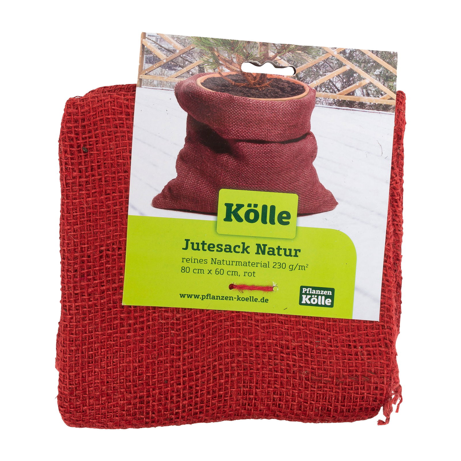 Effektiv schützender Kölle Jutesack für Pflanzkübel, rot, 80x60cm
