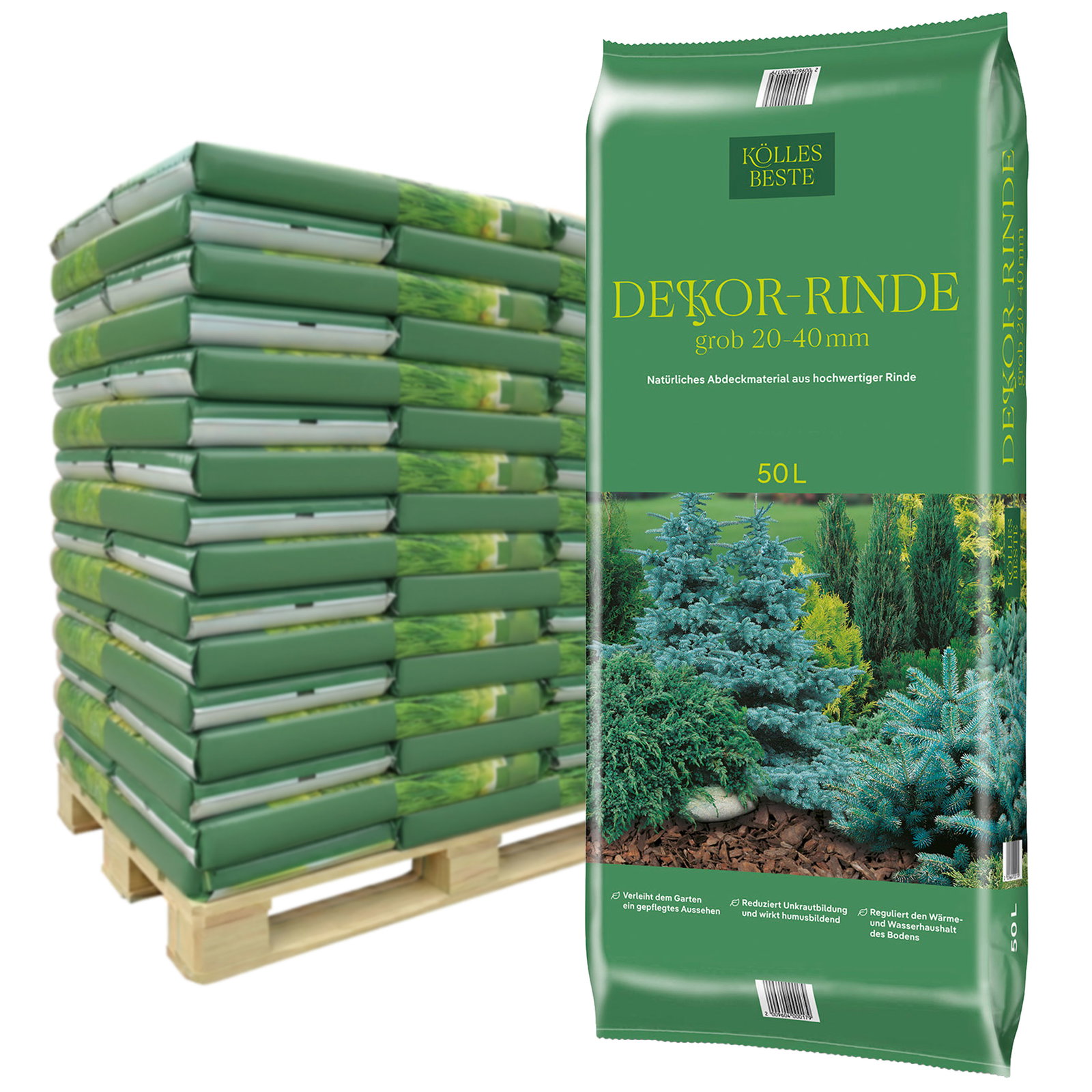 Kölles Beste Dekorrinde, 20-40mm, 45 Sack á 50 l, gesamt 2250 Liter