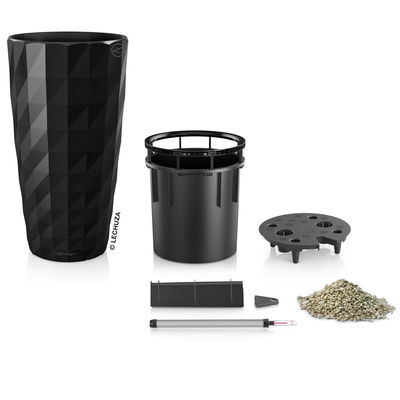 Lechuza 'Diamante Premium 40', schwarz, ca. Ø 40 x H 75 cm