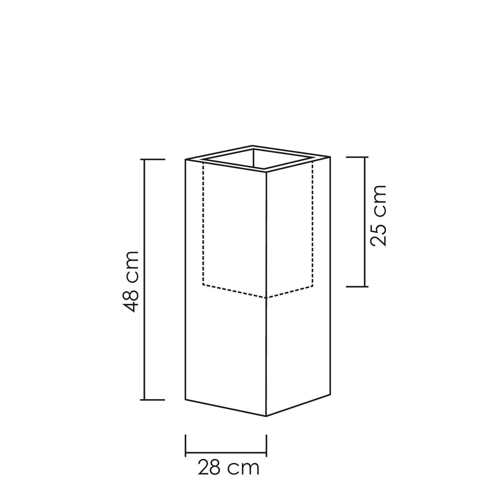 Pflanzkübel 'C-Cube High', Stony Grey, 28 x 28 x H 48 cm, 11 Liter