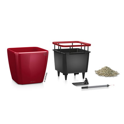 Lechuza 'Quadro LS 43', scarlet-rot, ca. 43 x 43 x H 40 cm