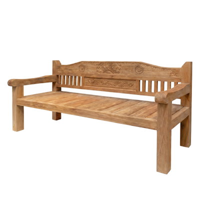 Old Teak Bank Madura, ca. 220 cm lang, Teakholz, recycelt und zertifiziert