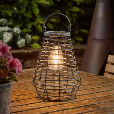 Solarlaterne 'Maris', grau, ca. Ø21 x H27 cm