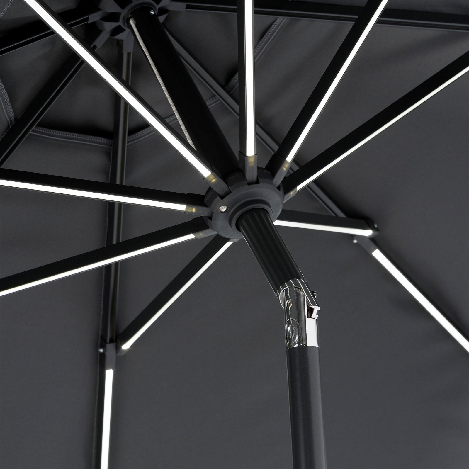 Schneider Sonnenschirm 'Blacklight' mit LEDs, anthrazit, Ø 270 cm