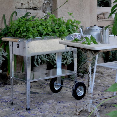 Hochbeet-Trolley mit Rädern, silber, Metall, 75 x 35 x 80 cm, 47 l Hochbeet-Trolley mit Rädern, silber, Metall, 75 x 35 x 80 cm, 47 l