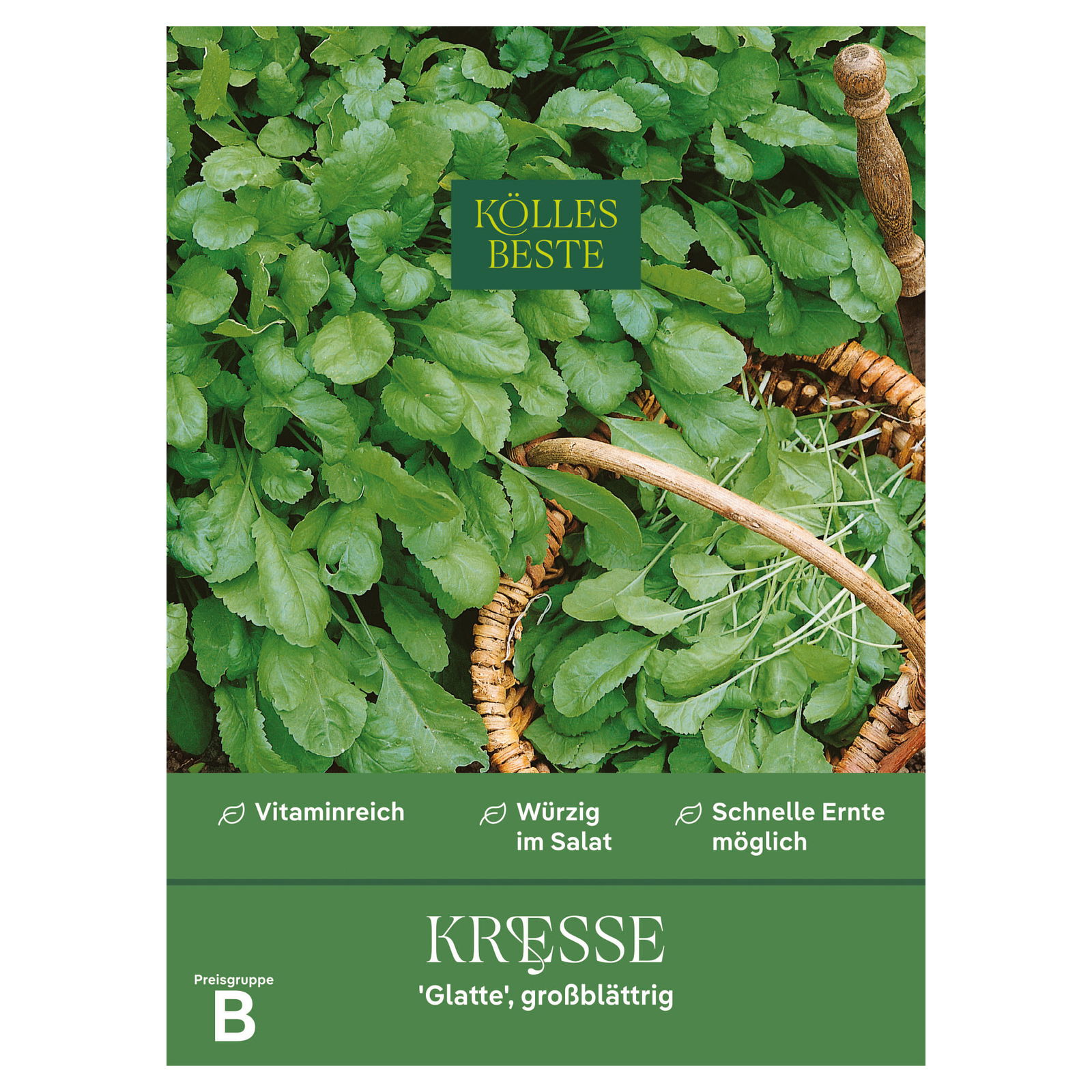 Kölles Beste Kräutersamen, Kresse 'Glatte', großblättrig
