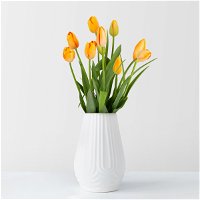 Blumenbund mit französische Tulpen, 10er-Bund, lachsorange, mit gratis Grußkarte