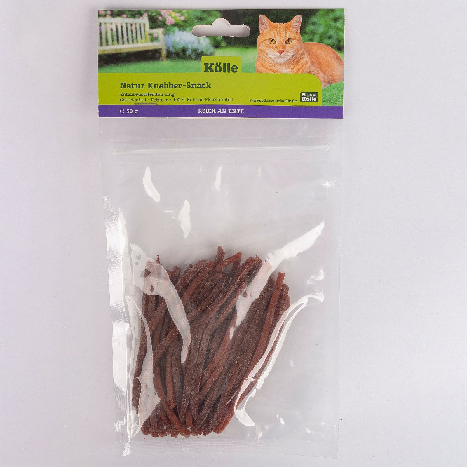 Natur Knabber-Snack für Katzen, Entenbruststreifen lang, 50 g