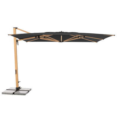Doppler Pendelschirm 'Alu-Wood XL LED Ultra', anthrazit, ca. 400 x 300 cm