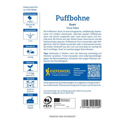 Saatgut Puffbohne 'Duet' Saatgut Puffbohne 'Duet'