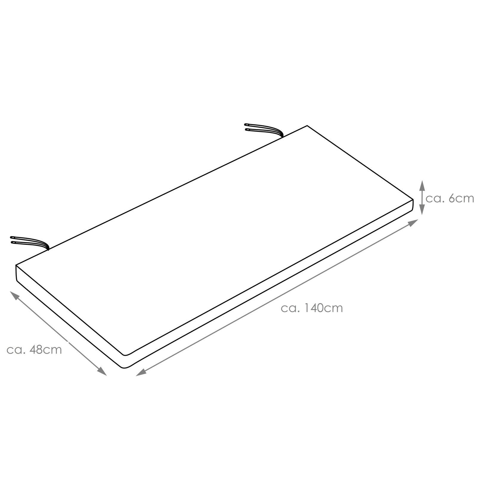 Kölle Bankauflage '140 SunDance', marsala, ca. 140 x 48 cm