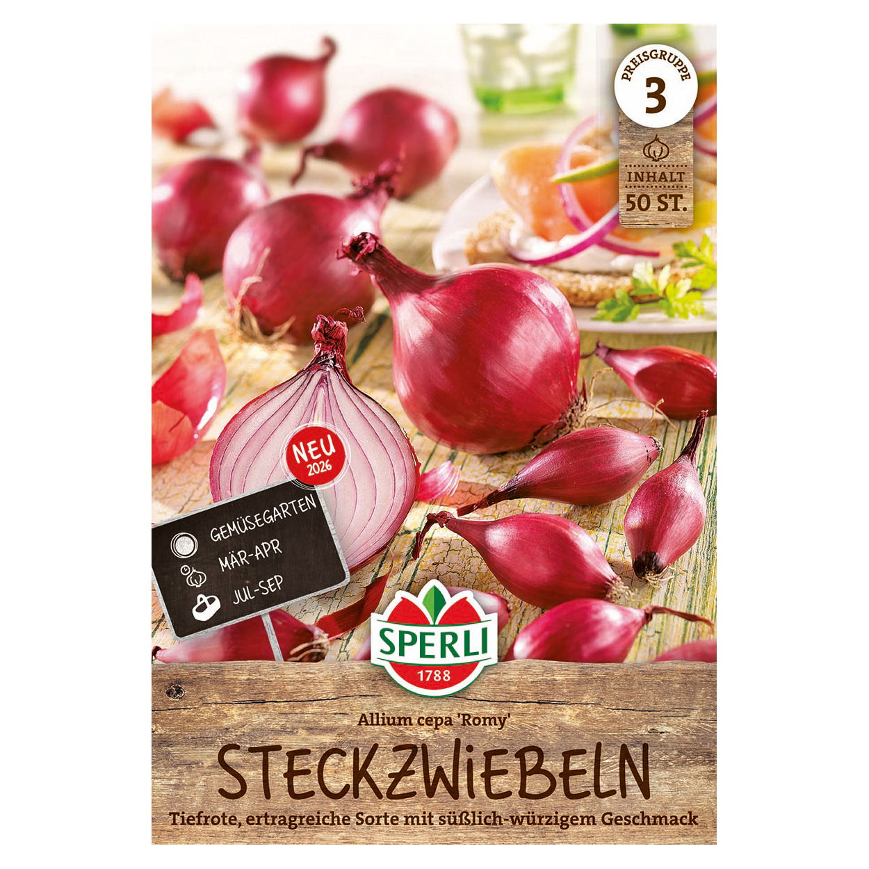 Steckzwiebel 'Romy', rot, 50 Zwiebeln