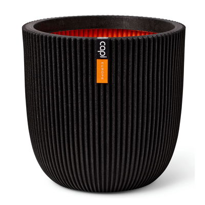 Capi Europe Pflanzgefäß 'Groove', schwarz, ca. Ø 54 x H 52 cm Capi Europe Pflanzgefäß 'Groove', schwarz, ca. Ø 54 x H 52 cm