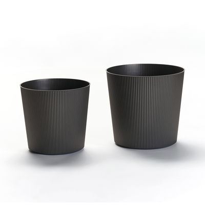 Euro 3 Plast Pflanzgefäß 'Fyre', anthrazit, ca. Ø 40 x H 39 cm