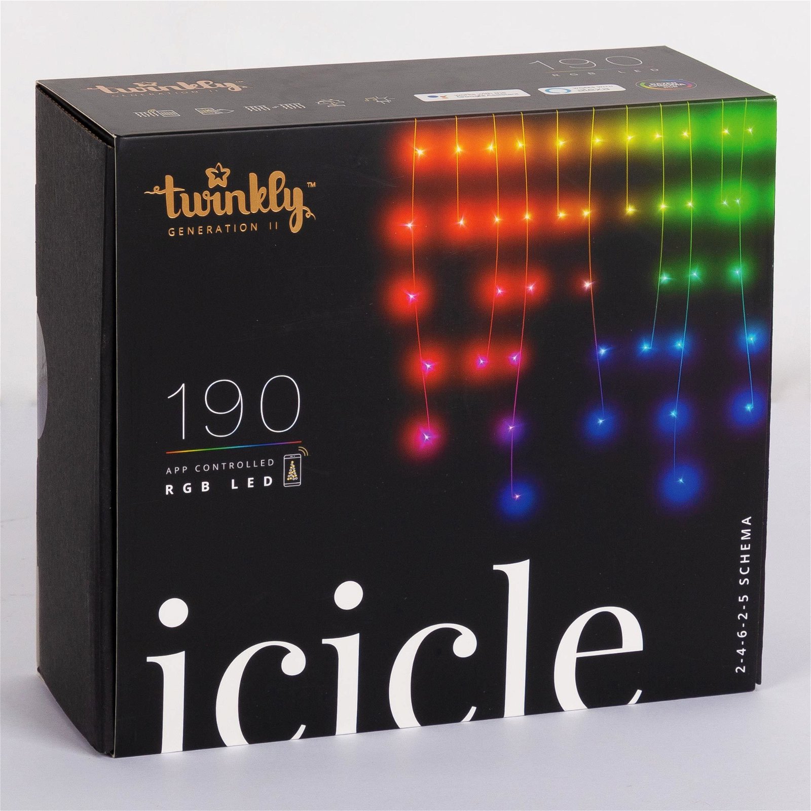 Twinkly LED Lichterkette Icicle, 190 LEDs, bunt, 5,50 m
