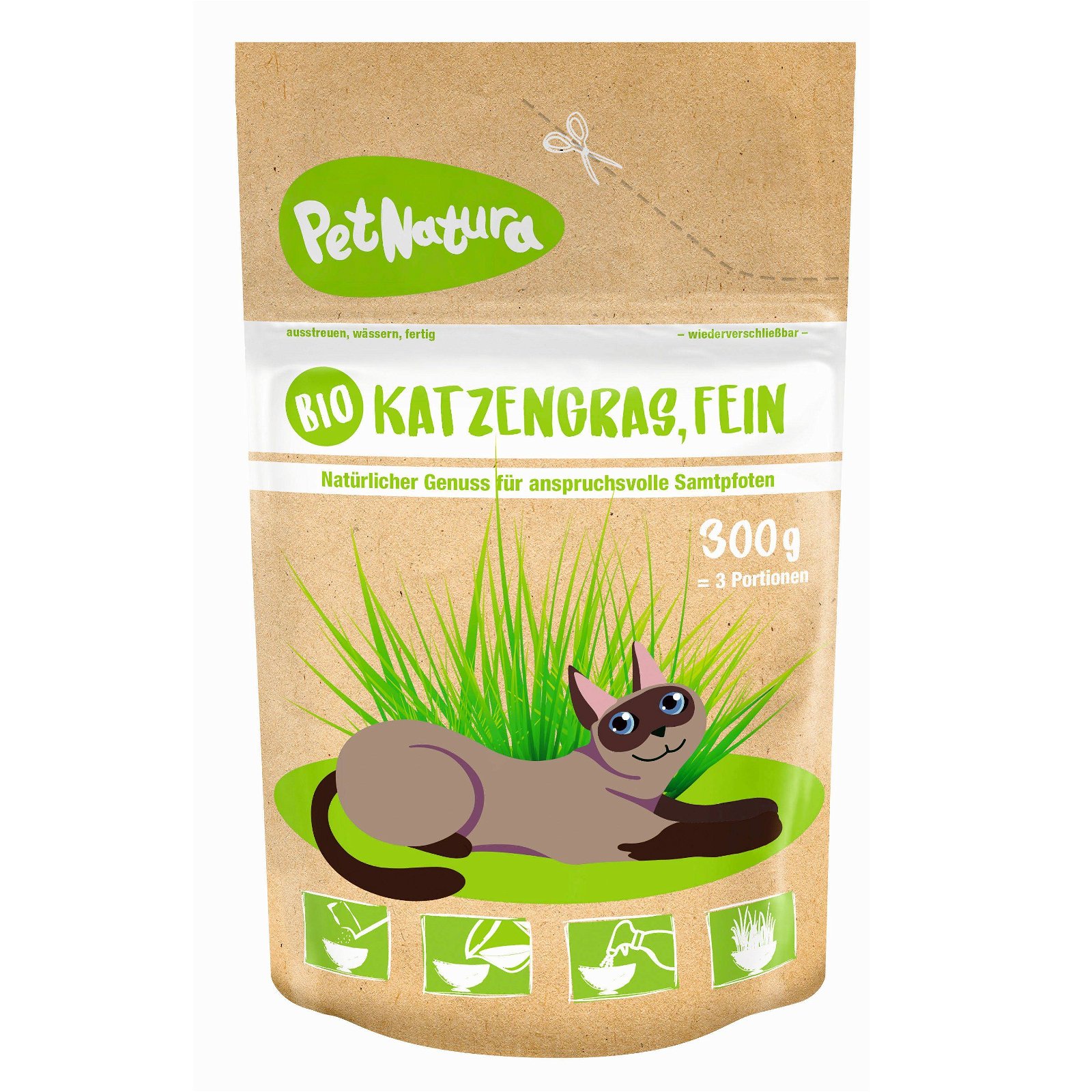 Bio-Katzengras fein, Saatgut, 0,3 kg