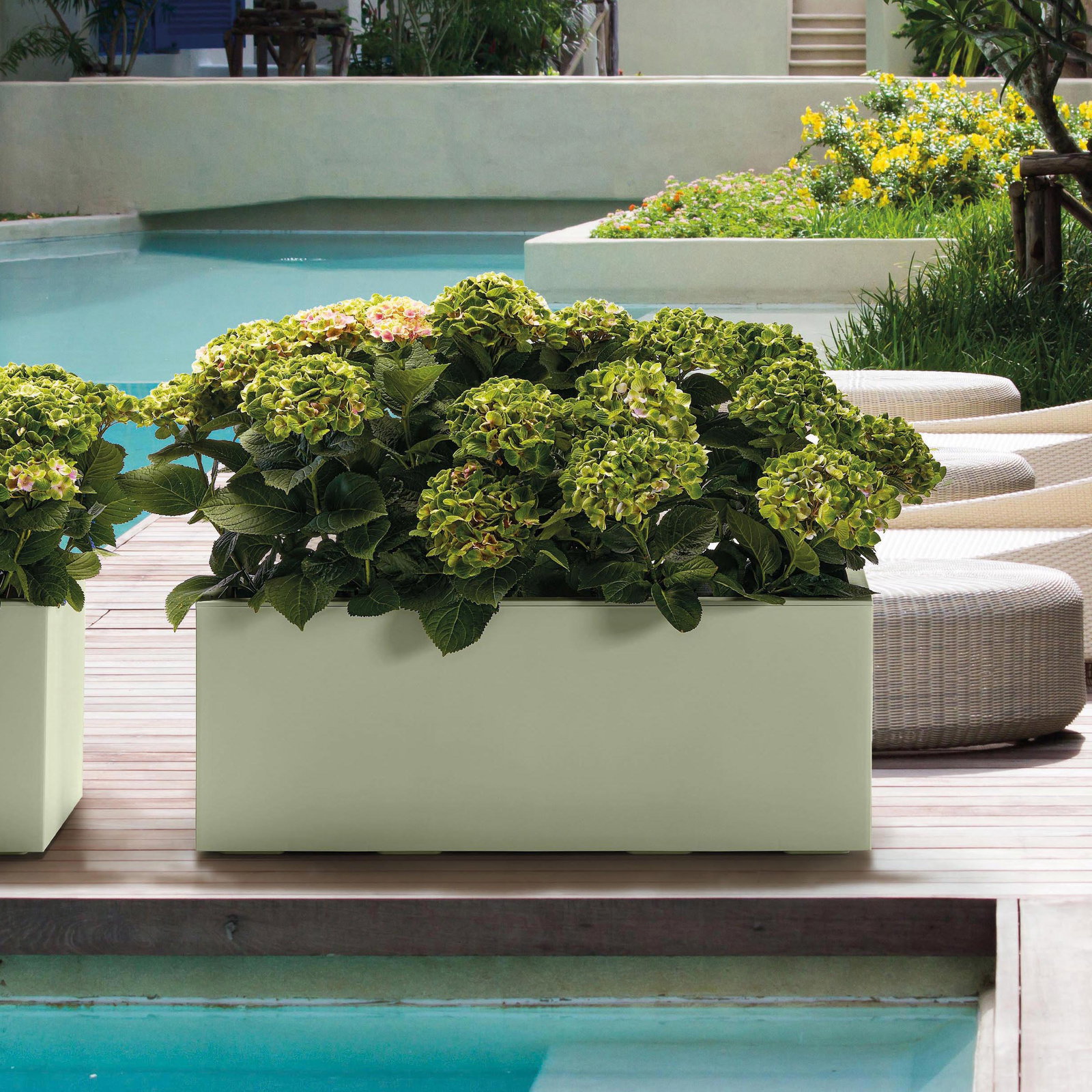 Euro 3 Plast Pflanzkasten 'Kebe', grün, ca. 99,5 x 39,5 x H 39,5 cm