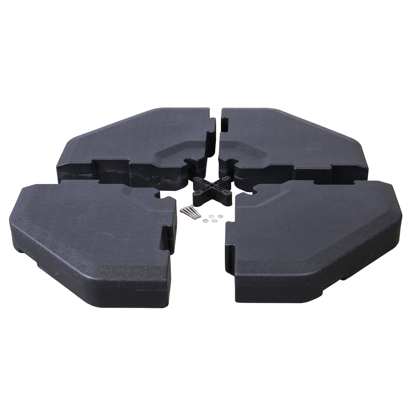 4 Einlegeplatten für Ampelschirme, schwarz, 12 x 111 x 111 cm, 12 kg