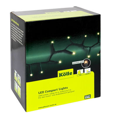 Kölle LED Lichterkette Compact Lights, klassisch warm, 1500 LEDs, Länge ca. 34 m