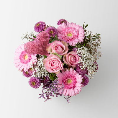 Blumenstrauß 'Pink Passion' inkl. Herz-Stecker, handgebunden, Größe M Blumenstrauß 'Pink Passion' inkl. Herz-Stecker, handgebunden, Größe M
