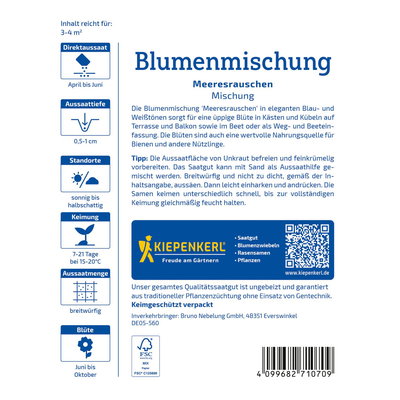 Blumensamen, Blumenmischung 'Meeresrauschen', blau & weiß