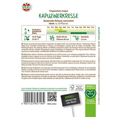 Sperli Saatgut Kapuzinerkresse 'Rankender Roland', bunt Sperli Saatgut Kapuzinerkresse 'Rankender Roland', bunt