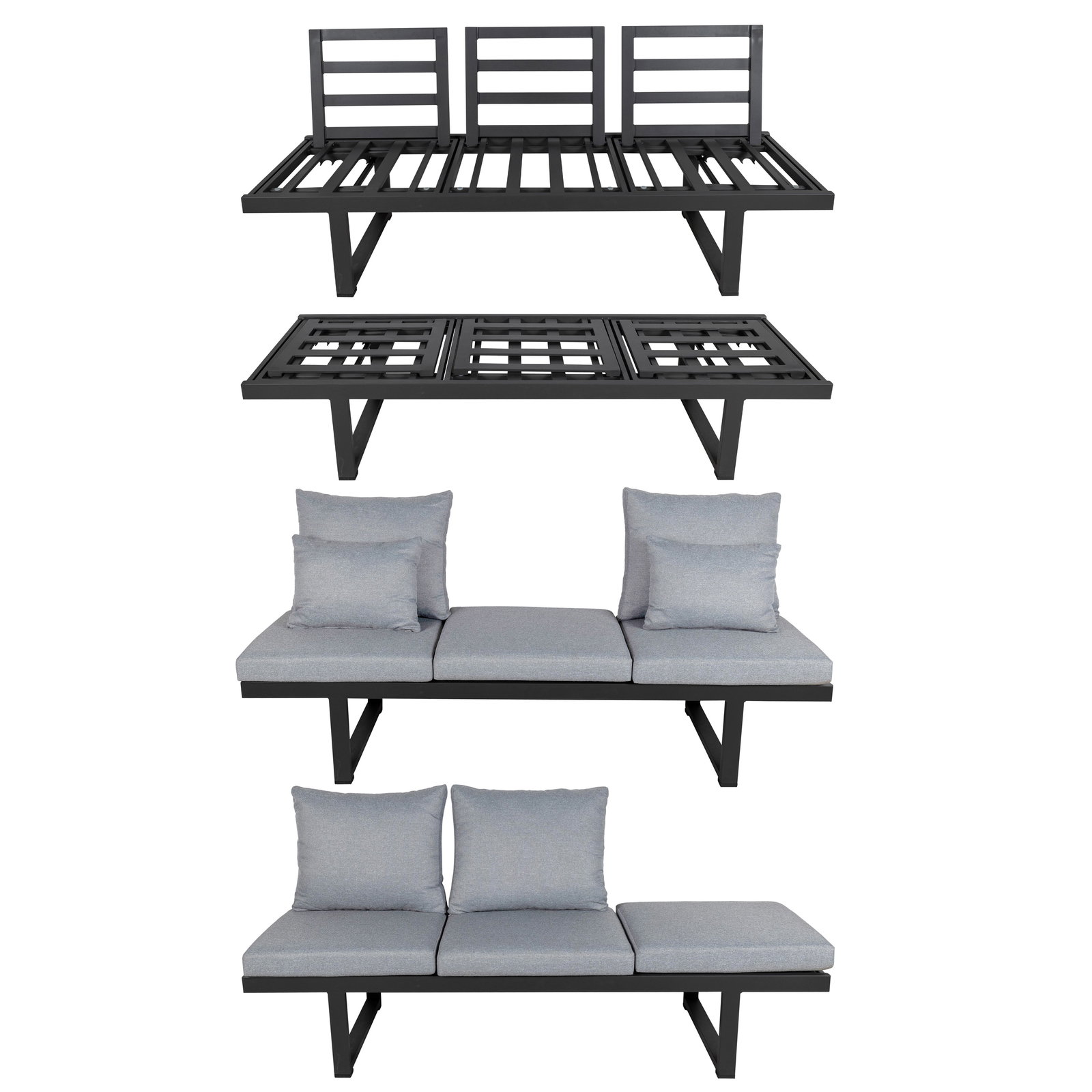 Kölle Liegesofa 'Madeira' inkl. Auflagen, grau