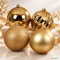 Christbaumkugeln, hellgold, Kunststoff, ca. Ø 14 cm, 4er-Set Christbaumkugeln, hellgold, Kunststoff, ca. Ø 14 cm, 4er-Set