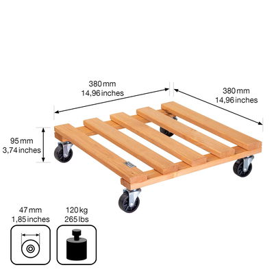 Multi Roller, Tragkraft 120 kg, hellbraun, ca. 10 x 38 x 38 cm Multi Roller, Tragkraft 120 kg, hellbraun, ca. 10 x 38 x 38 cm