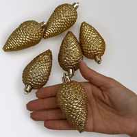 Glitter Zapfen, 6er-Set, hellgold, Höhe ca. 8 cm Glitter Zapfen, 6er-Set, hellgold, Höhe ca. 8 cm