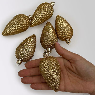 Glitter Zapfen, 6er-Set, hellgold, Höhe ca. 8 cm Glitter Zapfen, 6er-Set, hellgold, Höhe ca. 8 cm