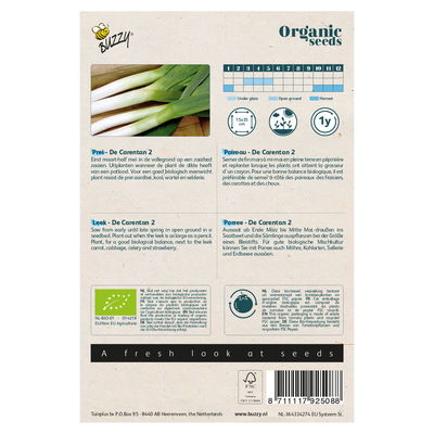 Bio Gemüsesamen, Bio-Porree 'De Carentan 2', grün, 1,5 g Bio Gemüsesamen, Bio-Porree 'De Carentan 2', grün, 1,5 g