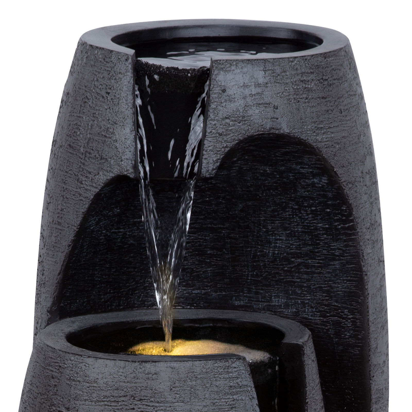 Kölle Brunnen 'Elly' inkl. Pumpe & Licht, grau, ca. 35 x 36 x 70,5 cm