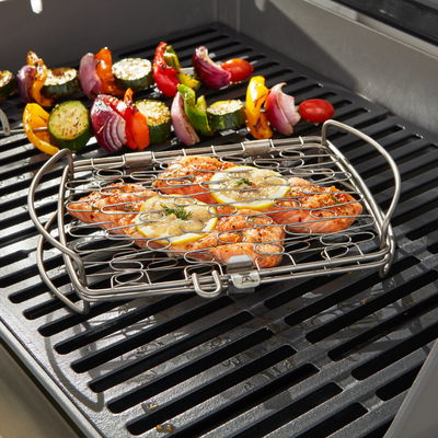 Weber® Fisch- und Gemüsehalter klein, Edelstahl, rechteckig