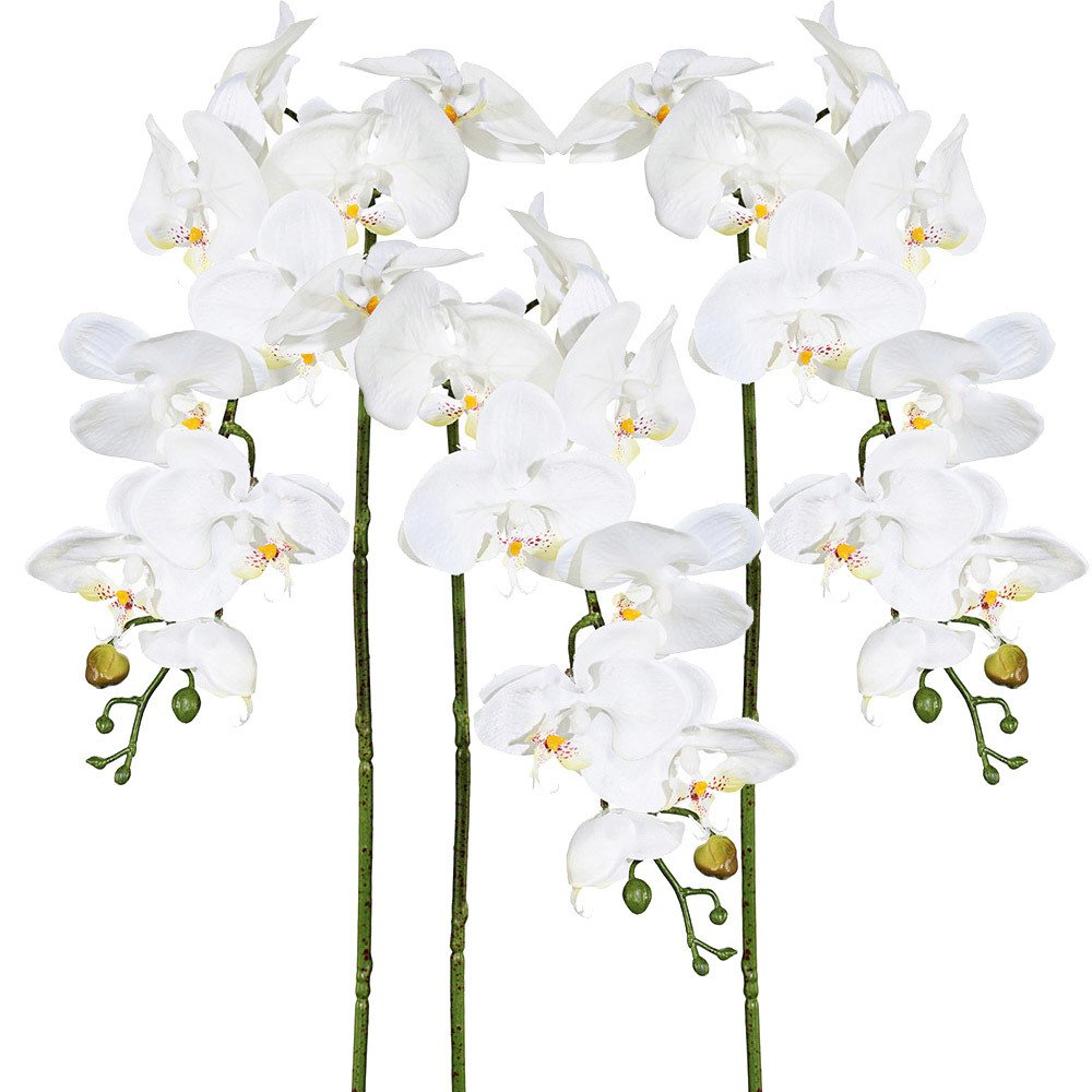 Kunstblume Orchideenzweig, creme, ca. 98 cm, 3 Stück