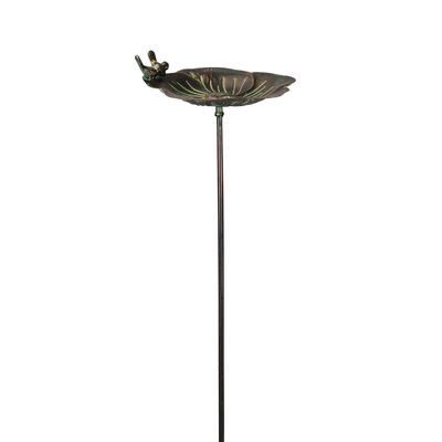 Vogeltränke am Stab, Bronzeoptik, 25 x 24 x 8 cm Vogeltränke am Stab, Bronzeoptik, 25 x 24 x 8 cm